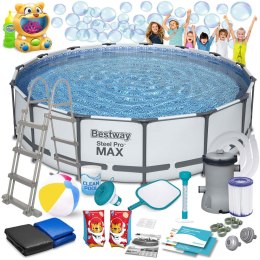 Bestway Basen stelażowy ogrodowy 457 x 107 cm 18w1 Bestway 56488 + maszynka do baniek GRATIS