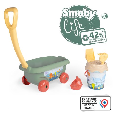Smoby SMOBY Zestaw do piasku Wózek Wiaderko Grabki Ekologiczny Smoby SMOBY Zestaw do piasku Wózek Wiaderko Grabki Ekologiczny