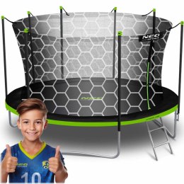 Neo-Sport Trampolina ogrodowa 15ft/465cm z siatką wewnętrzną i drabinką Neo-Sport