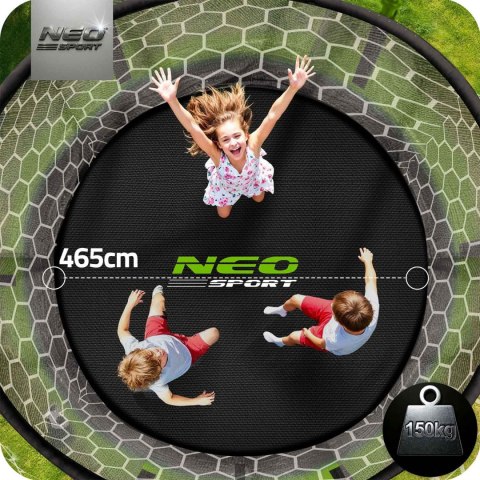Neo-Sport Trampolina ogrodowa 15ft/465cm z siatką wewnętrzną i drabinką Neo-Sport Neo-Sport Trampolina ogrodowa 15ft/465cm z siatką wewnętrzną i drabinką Neo-Sport