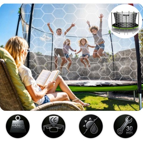 Neo-Sport Trampolina ogrodowa 15ft/465cm z siatką wewnętrzną i drabinką Neo-Sport Neo-Sport Trampolina ogrodowa 15ft/465cm z siatką wewnętrzną i drabinką Neo-Sport