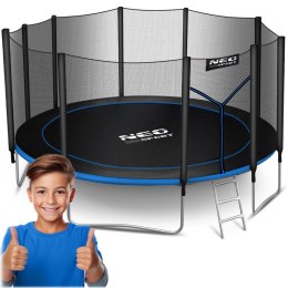 Neo-Sport Trampolina ogrodowa 15ft/465cm z siatką zewnętrzną i drabinką Neo-Sport