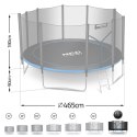 Neo-Sport Trampolina ogrodowa 15ft/465cm z siatką zewnętrzną i drabinką Neo-Sport