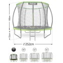 Neo-Sport Trampolina ogrodowa profilowana 8ft/252cm z siatką wewnętrzną Neo-Sport