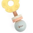 Classic World CLASSIC WORLD Drewniana Pastelowa Grzechotka Gryzak 2w1 Kwiatuszek 0+