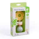 Classic World CLASSIC WORLD Drewniana Pastelowa Grzechotka Gryzak 2w1 Kwiatuszek 0+