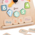 Classic World CLASSIC WORLD Zegar Miś Montessori Edukacyjny 3w1 Nauka Czasu Liczenia i Daty
