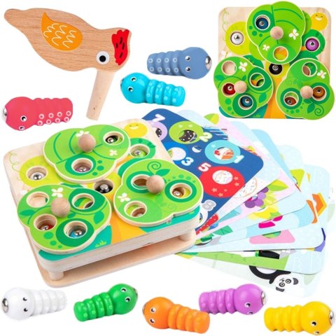 Tooky Toy TOOKY TOY Drewniana Gra Zręcznościowa 2w1 Wyciągnij Robaczki dla Dzieci Tooky Toy TOOKY TOY Drewniana Gra Zręcznościowa 2w1 Wyciągnij Robaczki dla Dzieci