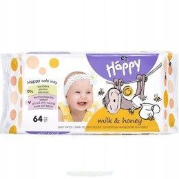BELLA Baby Happy Chusteczki nasączone Mleko i Miód 64 szt