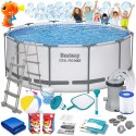 Bestway Basen ogrodowy stelażowy 366 x 122 cm 18w1 Bestway 56420 + maszynka do baniek GRATIS