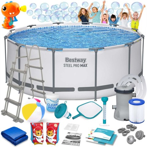 Bestway Basen ogrodowy stelażowy 366 x 122 cm 18w1 Bestway 56420 + maszynka do baniek GRATIS Bestway Basen ogrodowy stelażowy 366 x 122 cm 18w1 Bestway 56420 + maszynka do baniek GRATIS