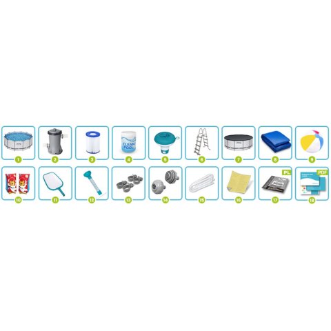 Bestway Basen ogrodowy stelażowy 366 x 122 cm 18w1 Bestway 56420 Bestway Basen ogrodowy stelażowy 366 x 122 cm 18w1 Bestway 56420