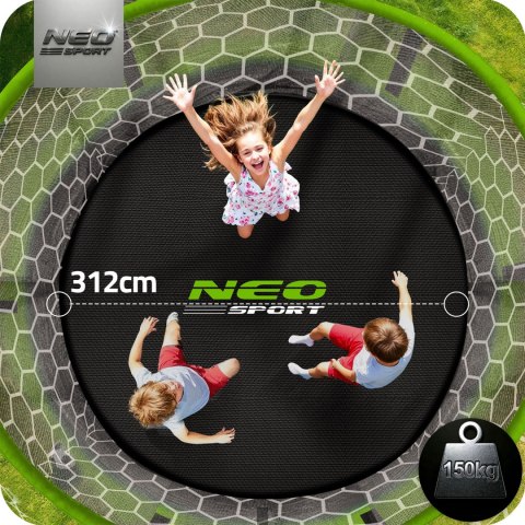 Neo-Sport Trampolina ogrodowa profilowana 10ft/312cmz siatką wewnętrzną Neo-Sport Neo-Sport Trampolina ogrodowa profilowana 10ft/312cmz siatką wewnętrzną Neo-Sport