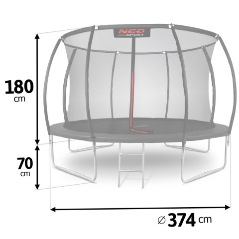 Neo-Sport Trampolina ogrodowa profilowana 12ft/374cm z siatką wewnętrzną Neo-Sport Neo-Sport Trampolina ogrodowa profilowana 12ft/374cm z siatką wewnętrzną Neo-Sport