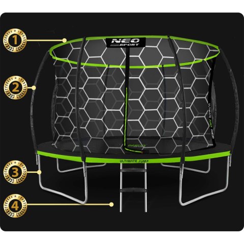 Neo-Sport Trampolina ogrodowa profilowana 12ft/374cm z siatką wewnętrzną Neo-Sport Neo-Sport Trampolina ogrodowa profilowana 12ft/374cm z siatką wewnętrzną Neo-Sport