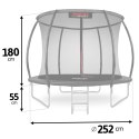 Neo-Sport Trampolina ogrodowa profilowana 8ft/252cm z siatką wewnętrzną Neo-Sport