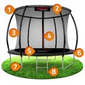 Neo-Sport Trampolina ogrodowa profilowana 8ft/252cm z siatką wewnętrzną Neo-Sport
