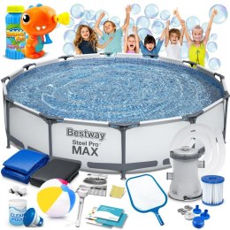 Bestway Basen ogrodowy stelażowy 366 x 76 cm 16w1 Bestway 56416 + maszynka do baniek GRATIS