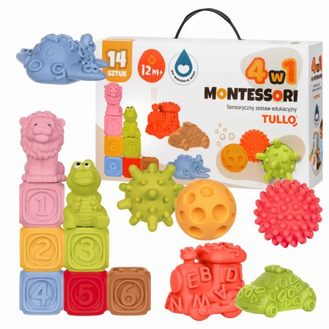 TULLO 614 Klocki sensoryczne, pojazdy, piłeczki sensoryczne, zwierzątka - zestaw edukacyjny Montessori 14 szt. TULLO 614 Klocki sensoryczne, pojazdy, piłeczki sensoryczne, zwierzątka - zestaw edukacyjny Montessori 14 szt.