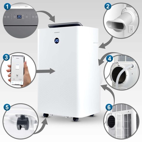 Berdsen Klimatyzator przenośny 14000 BTU osuszacz grzanie WiFi 37l/24h Berdsen BD-583 Berdsen Klimatyzator przenośny 14000 BTU osuszacz grzanie WiFi 37l/24h Berdsen BD-583