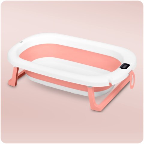 Ricokids Wanienka składana dla dzieci, niemowląt z termometrem i wkładką Ricokids RK-287 biało-różowa Ricokids Wanienka składana dla dzieci, niemowląt z termometrem i wkładką Ricokids RK-287 biało-różowa