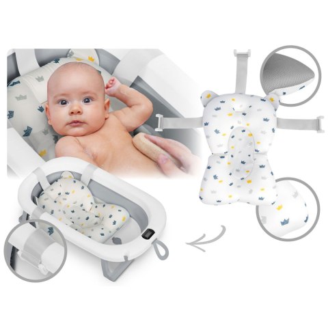 Ricokids Wanienka składana dla dzieci, niemowląt z termometrem i wkładką Ricokids RK-287 biało-szara Ricokids Wanienka składana dla dzieci, niemowląt z termometrem i wkładką Ricokids RK-287 biało-szara