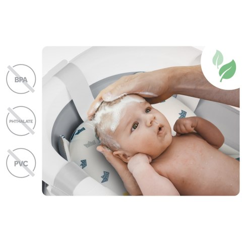 Ricokids Wanienka składana dla dzieci, niemowląt z termometrem i wkładką Ricokids RK-287 biało-szara Ricokids Wanienka składana dla dzieci, niemowląt z termometrem i wkładką Ricokids RK-287 biało-szara