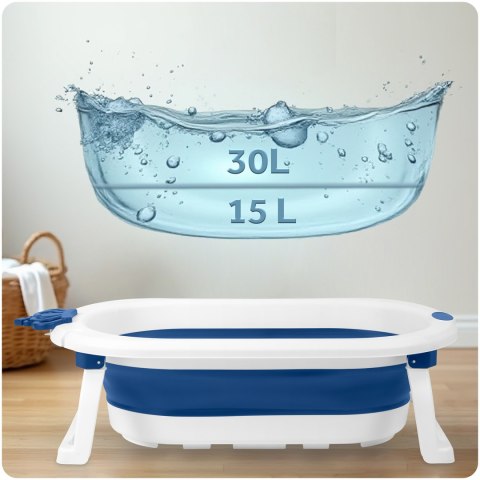 Ricokids Wanienka składana dla dzieci, niemowląt z wkładką Ricokids RK-286 biało-niebieska Ricokids Wanienka składana dla dzieci, niemowląt z wkładką Ricokids RK-286 biało-niebieska