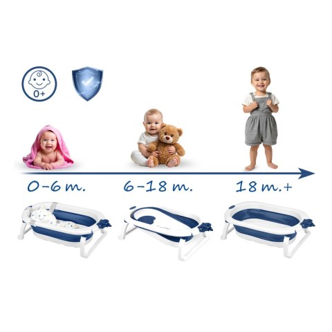 Ricokids Wanienka składana dla dzieci, niemowląt z wkładką Ricokids RK-286 biało-niebieska Ricokids Wanienka składana dla dzieci, niemowląt z wkładką Ricokids RK-286 biało-niebieska