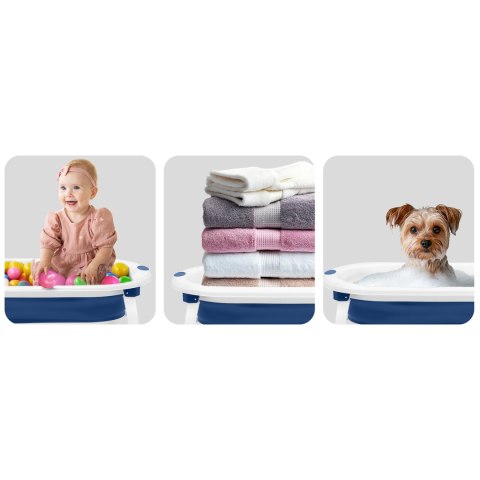 Ricokids Wanienka składana dla dzieci, niemowląt z wkładką Ricokids RK-286 biało-niebieska Ricokids Wanienka składana dla dzieci, niemowląt z wkładką Ricokids RK-286 biało-niebieska