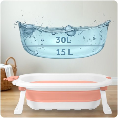 Ricokids Wanienka składana dla dzieci, niemowląt z wkładką Ricokids RK-286 biało-różowa Ricokids Wanienka składana dla dzieci, niemowląt z wkładką Ricokids RK-286 biało-różowa