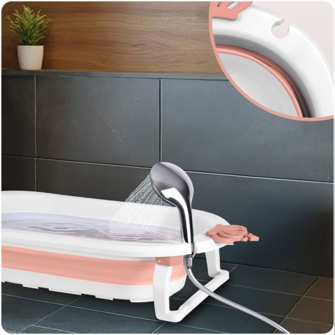 Ricokids Wanienka składana dla dzieci, niemowląt z wkładką Ricokids RK-286 biało-różowa Ricokids Wanienka składana dla dzieci, niemowląt z wkładką Ricokids RK-286 biało-różowa