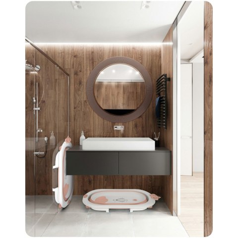 Ricokids Wanienka składana dla dzieci, niemowląt z wkładką Ricokids RK-286 biało-różowa Ricokids Wanienka składana dla dzieci, niemowląt z wkładką Ricokids RK-286 biało-różowa