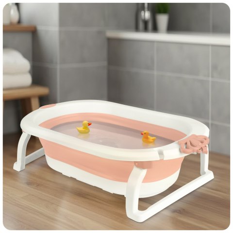 Ricokids Wanienka składana dla dzieci, niemowląt z wkładką Ricokids RK-286 biało-różowa Ricokids Wanienka składana dla dzieci, niemowląt z wkładką Ricokids RK-286 biało-różowa