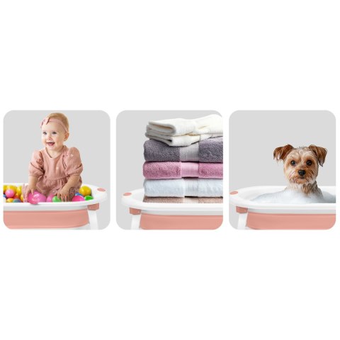Ricokids Wanienka składana dla dzieci, niemowląt z wkładką Ricokids RK-286 biało-różowa Ricokids Wanienka składana dla dzieci, niemowląt z wkładką Ricokids RK-286 biało-różowa