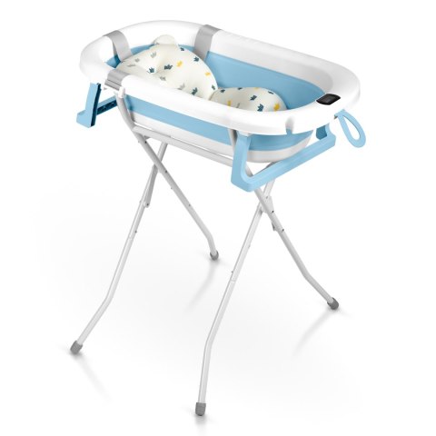 Ricokids Wanienka składana dla dzieci, niemowląt ze stelażem, termometrem i wkładką Ricokids RK-287 biało-niebieska Ricokids Wanienka składana dla dzieci, niemowląt ze stelażem, termometrem i wkładką Ricokids RK-287 biało-niebieska