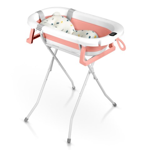 Ricokids Wanienka składana dla dzieci, niemowląt ze stelażem, termometrem i wkładką Ricokids RK-287 biało-różowa Ricokids Wanienka składana dla dzieci, niemowląt ze stelażem, termometrem i wkładką Ricokids RK-287 biało-różowa