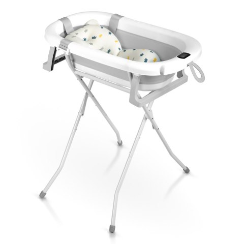 Ricokids Wanienka składana dla dzieci, niemowląt ze stelażem, termometrem i wkładką Ricokids RK-287 biało-szara Ricokids Wanienka składana dla dzieci, niemowląt ze stelażem, termometrem i wkładką Ricokids RK-287 biało-szara