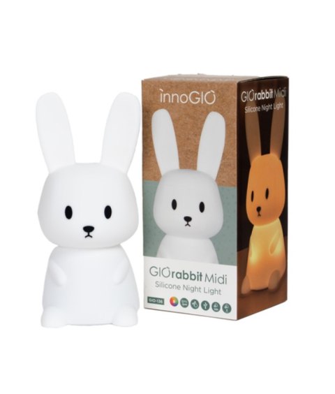 INNOGIO GIO-136 Lampka silikonowa nocna GIOrabbit Midi 20 cm INNOGIO GIO-136 Lampka silikonowa nocna GIOrabbit Midi 20 cm