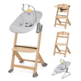 KINDERKRAFT Krzesełko do karmienia ENOCK + bujaczek CALMEE GREY 26466