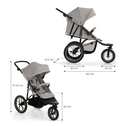 KINDERKRAFT Wózek spacerowy Helsi 2 Grey KINDERKRAFT Wózek spacerowy Helsi 2 Grey