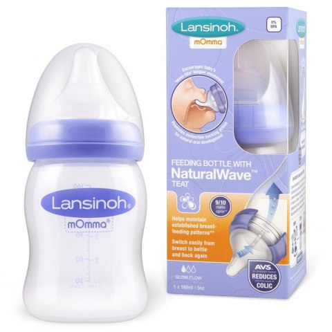LANSINOH Butelka 160 ml + smoczek NaturalWave LANSINOH Butelka 160 ml + smoczek NaturalWave