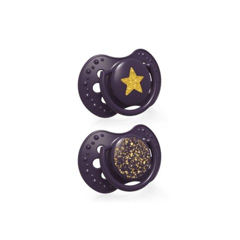 LOVI 22/892 Smoczek silikonowy dynamiczny 0-3 m 2 szt Stardust violet LOVI 22/892 Smoczek silikonowy dynamiczny 0-3 m 2 szt Stardust violet