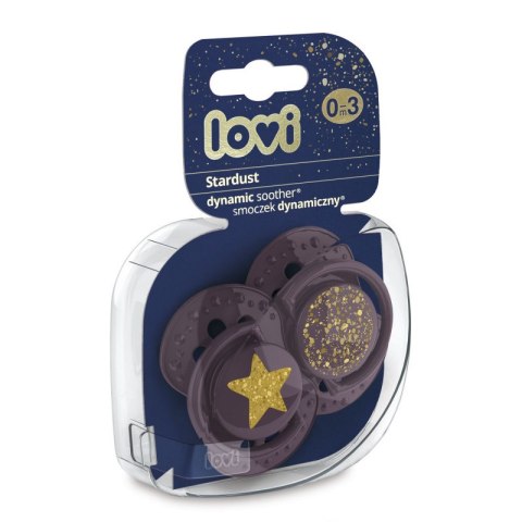 LOVI 22/892 Smoczek silikonowy dynamiczny 0-3 m 2 szt Stardust violet LOVI 22/892 Smoczek silikonowy dynamiczny 0-3 m 2 szt Stardust violet