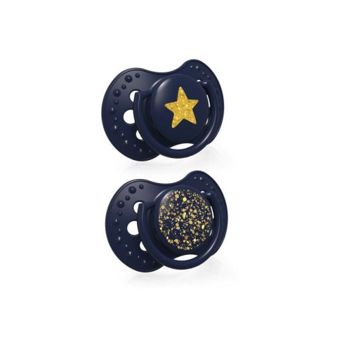 LOVI 22/892 Smoczek silikonowy dynamiczny 0-3m 2 szt Stardust blue LOVI 22/892 Smoczek silikonowy dynamiczny 0-3m 2 szt Stardust blue
