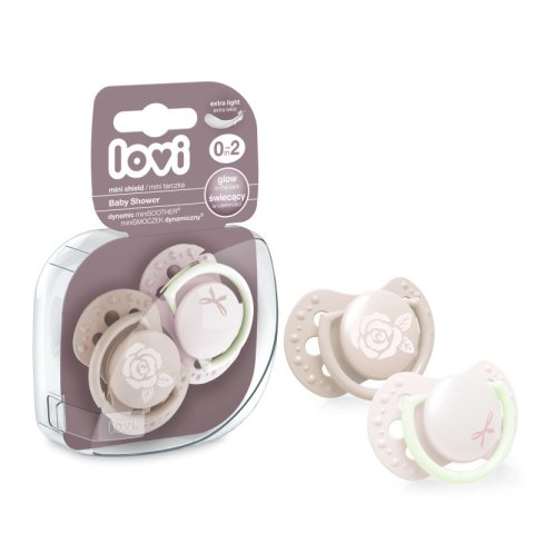 LOVI 22/900 Smoczek silikonowy dynamiczny 0-2m 2 szt Baby Shower Girl LOVI 22/900 Smoczek silikonowy dynamiczny 0-2m 2 szt Baby Shower Girl